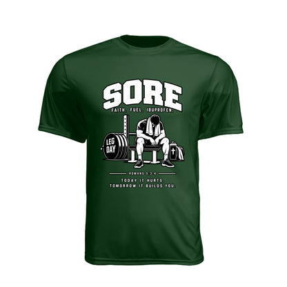 SORE Faith. Fuel. Ibuprofen. unisex Christian gym t-shirt - Claimed by God Designs