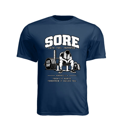 SORE Faith. Fuel. Ibuprofen. unisex Christian gym t-shirt - Claimed by God Designs