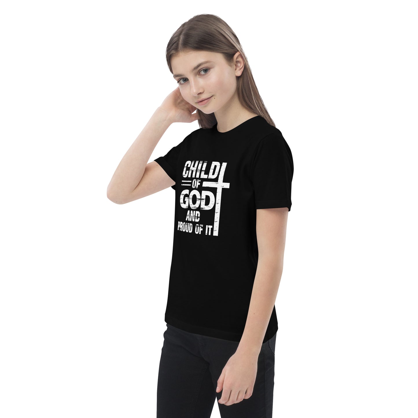 Child Of God And Proud Of It Youth Christian Organic cotton T-shirt