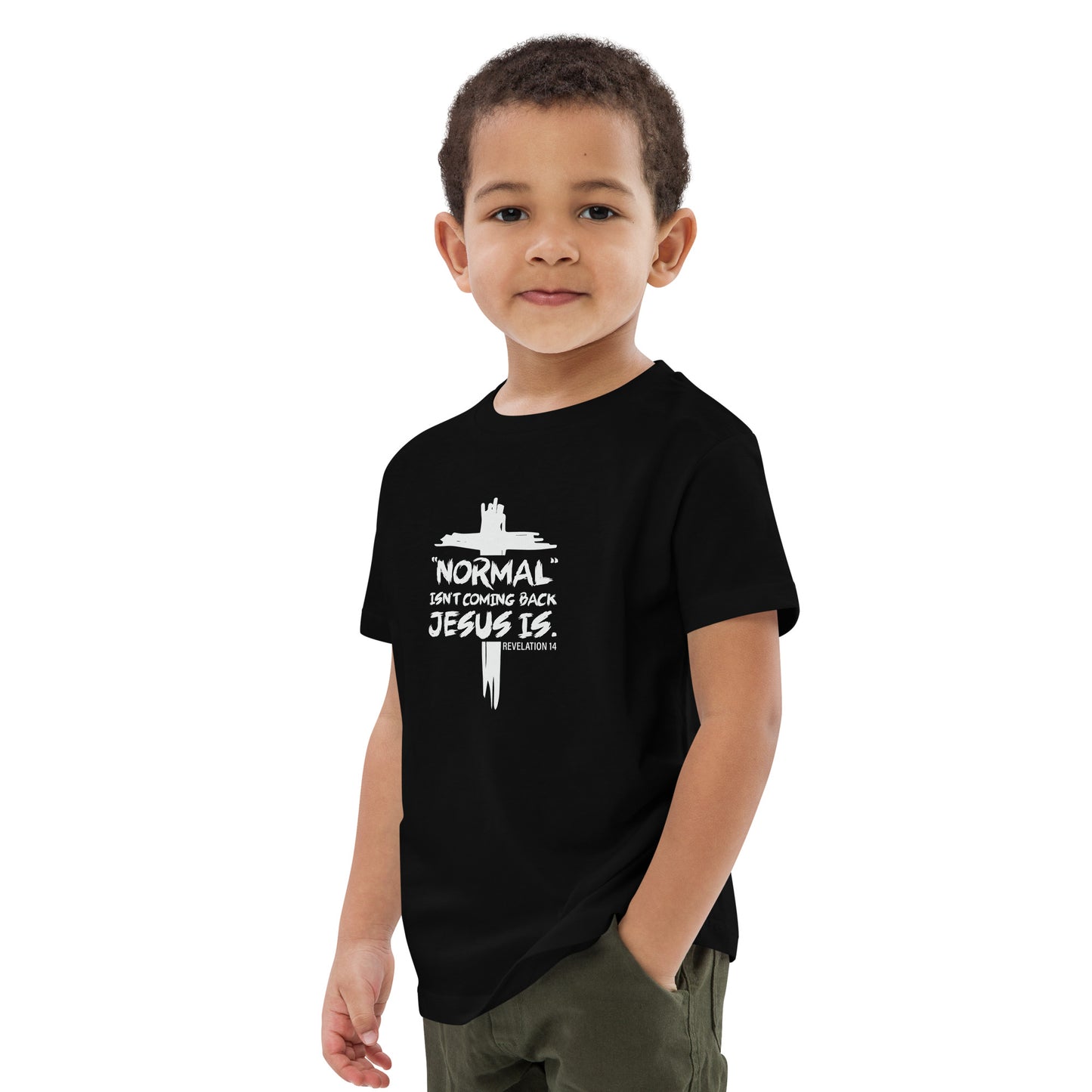 Normal Isn't Coming Back Jesus Is Youth Christian Organic cotton T-shirt