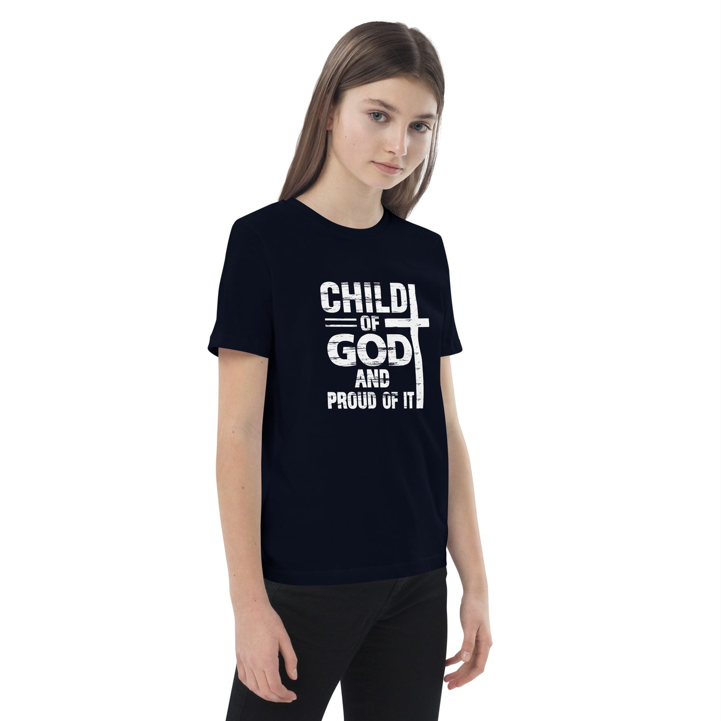 Child Of God And Proud Of It Youth Christian Organic cotton T-shirt