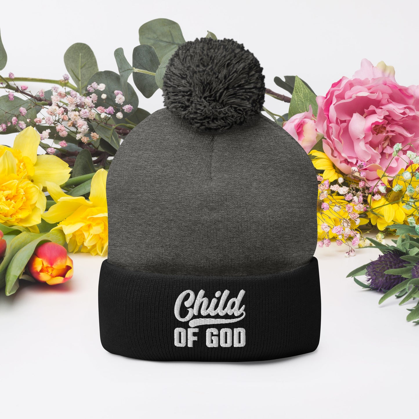 Child Of God Adult Pom-Pom Christian Beanie