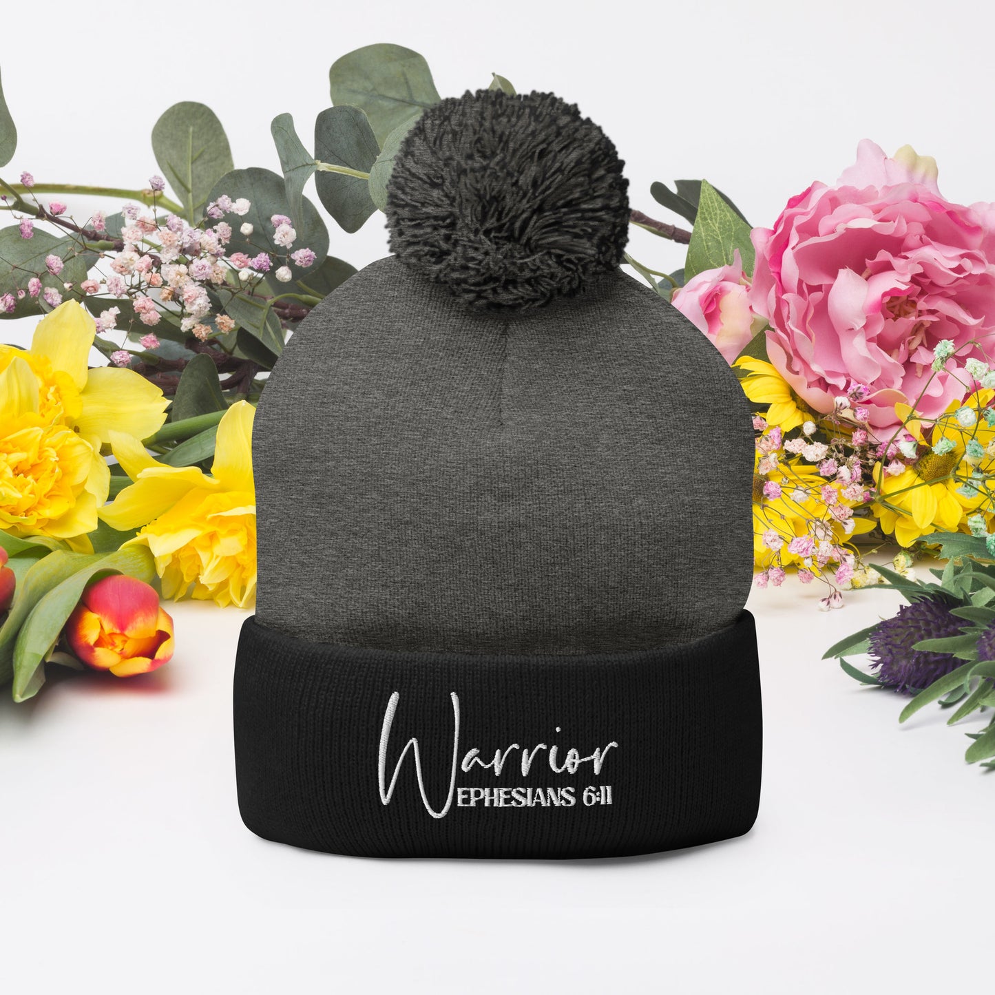 Warrior Adult Christian Pom-Pom Beanie