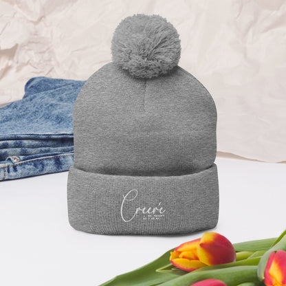 Creere todo lo que necesito esta en mi Spanish Christian Pom-Pom Beanie