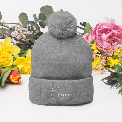 Creere todo lo que necesito esta en mi Spanish Christian Pom-Pom Beanie