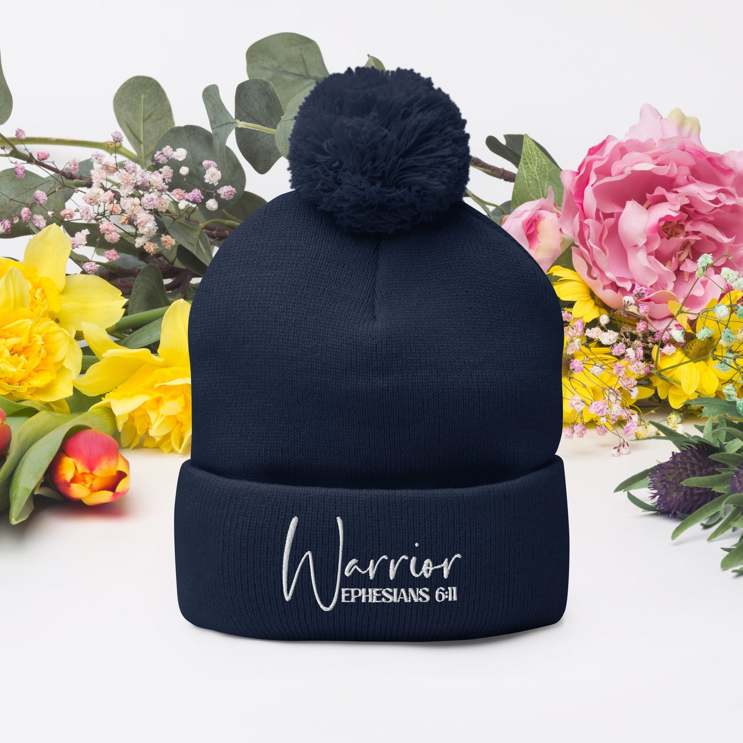 Warrior Adult Christian Pom-Pom Beanie