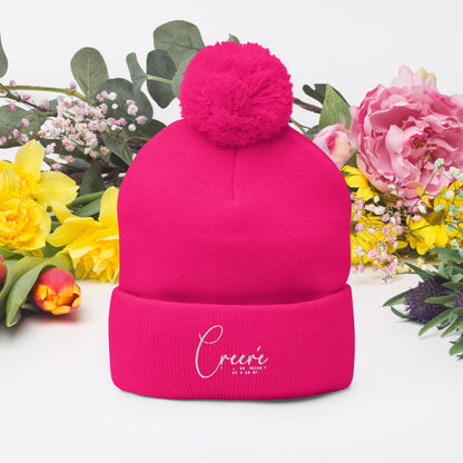 Creere todo lo que necesito esta en mi Spanish Christian Pom-Pom Beanie