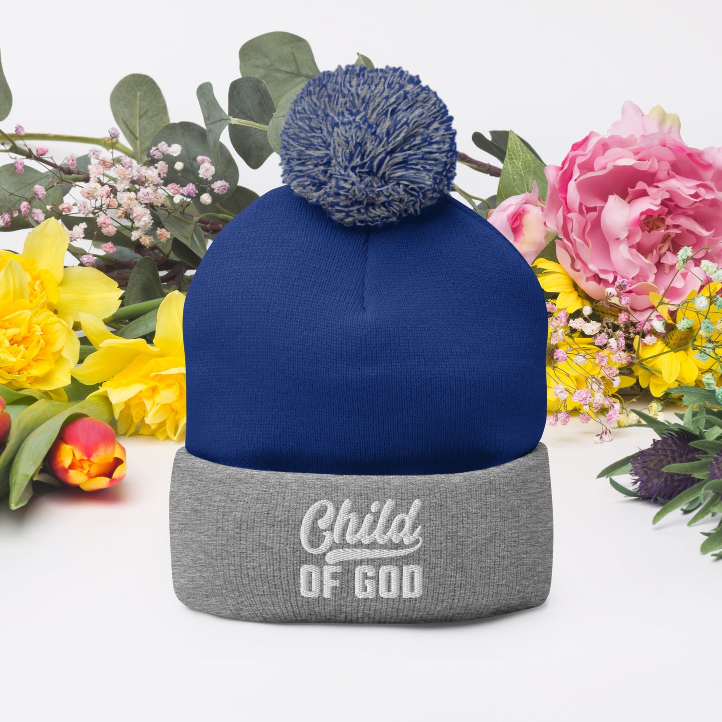 Child Of God Adult Pom-Pom Christian Beanie