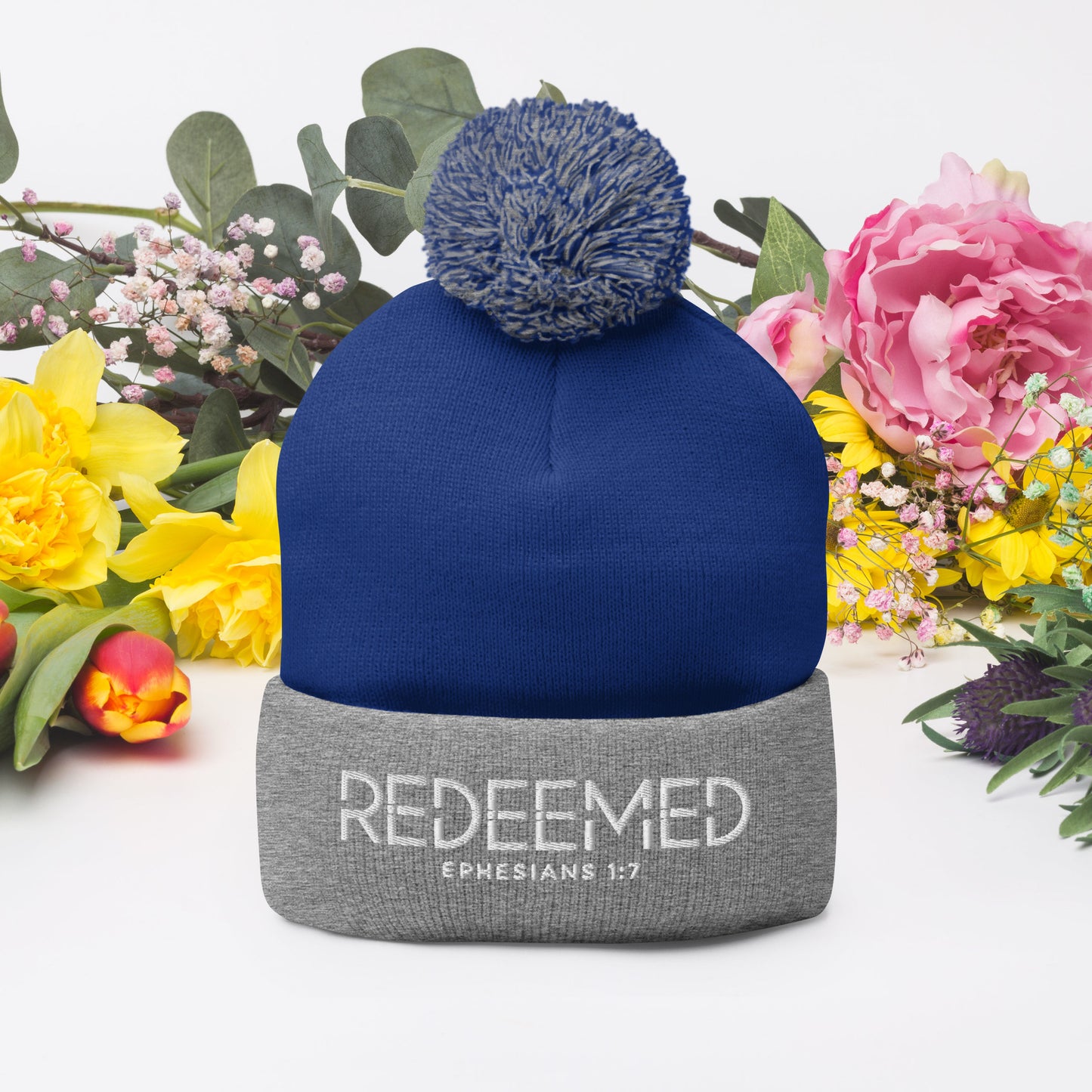 Redeemed Adult Christian Pom-Pom Beanie