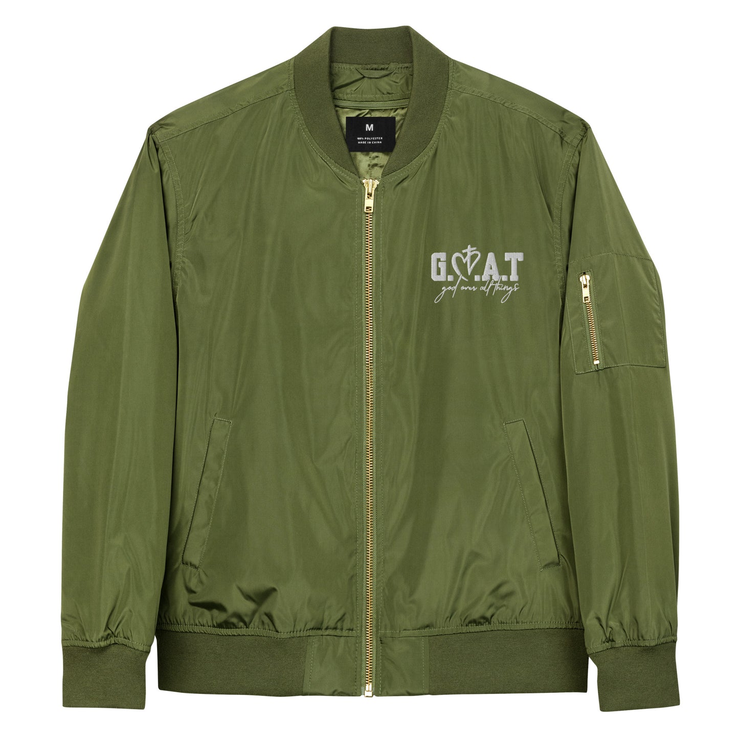 GOAT God Over All Things Premium recycled bomber jacket