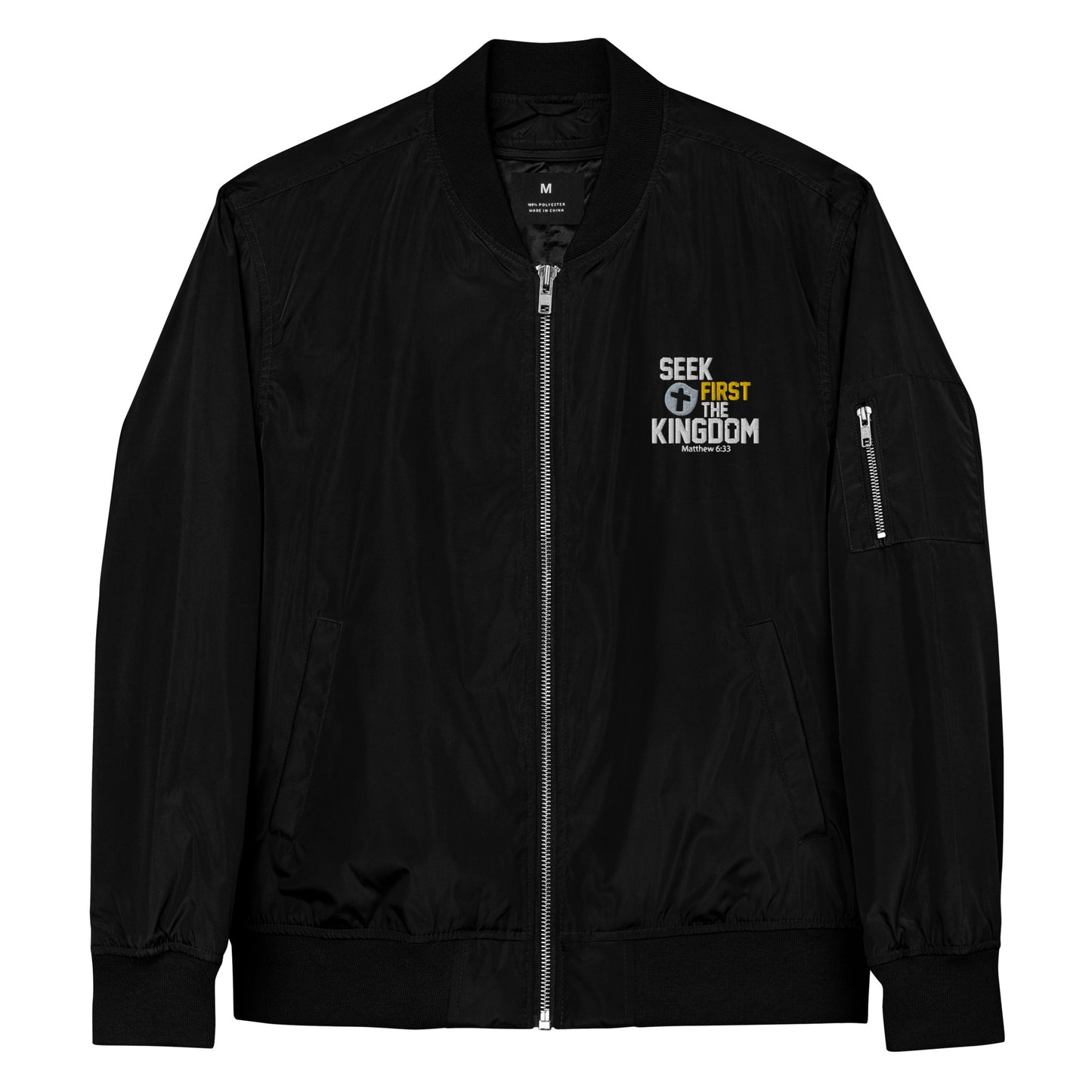 Seek First The Kingdom Unisex Christian Premium recycled bomber jacket