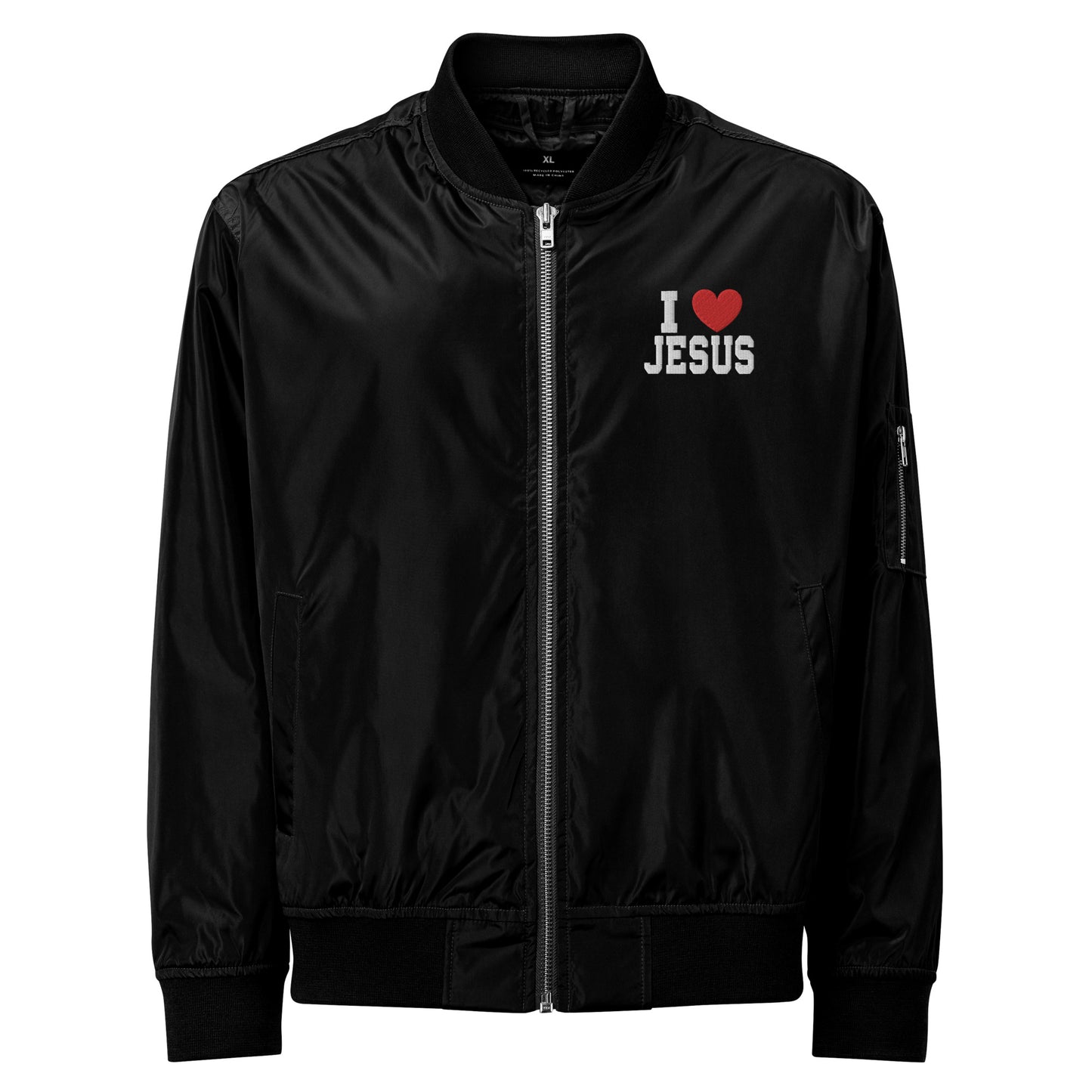 I Love Jesus Unisex Christian Premium recycled bomber jacket