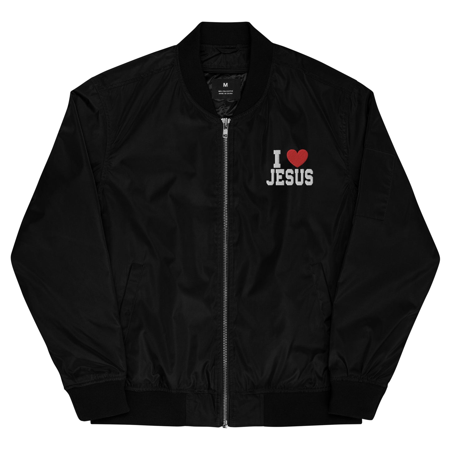 I Love Jesus Unisex Christian Premium recycled bomber jacket