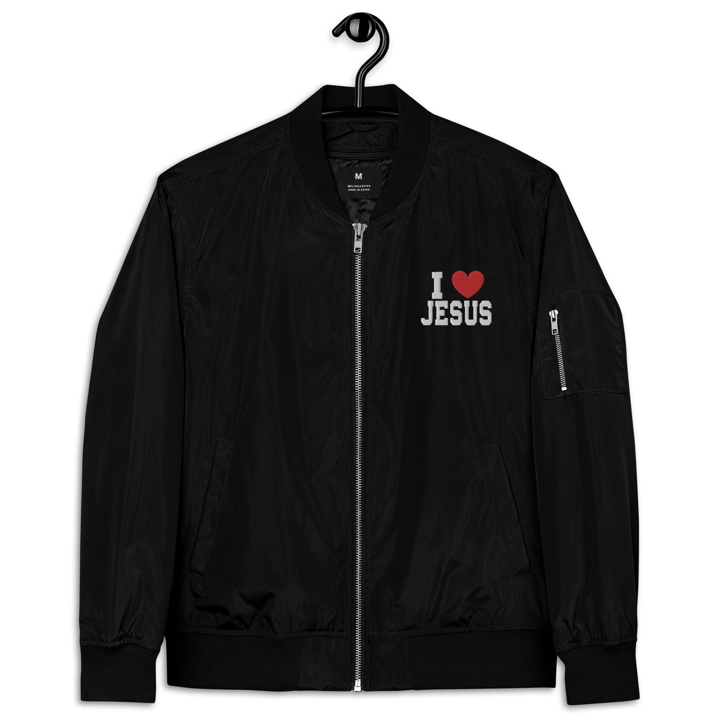 I Love Jesus Unisex Christian Premium recycled bomber jacket