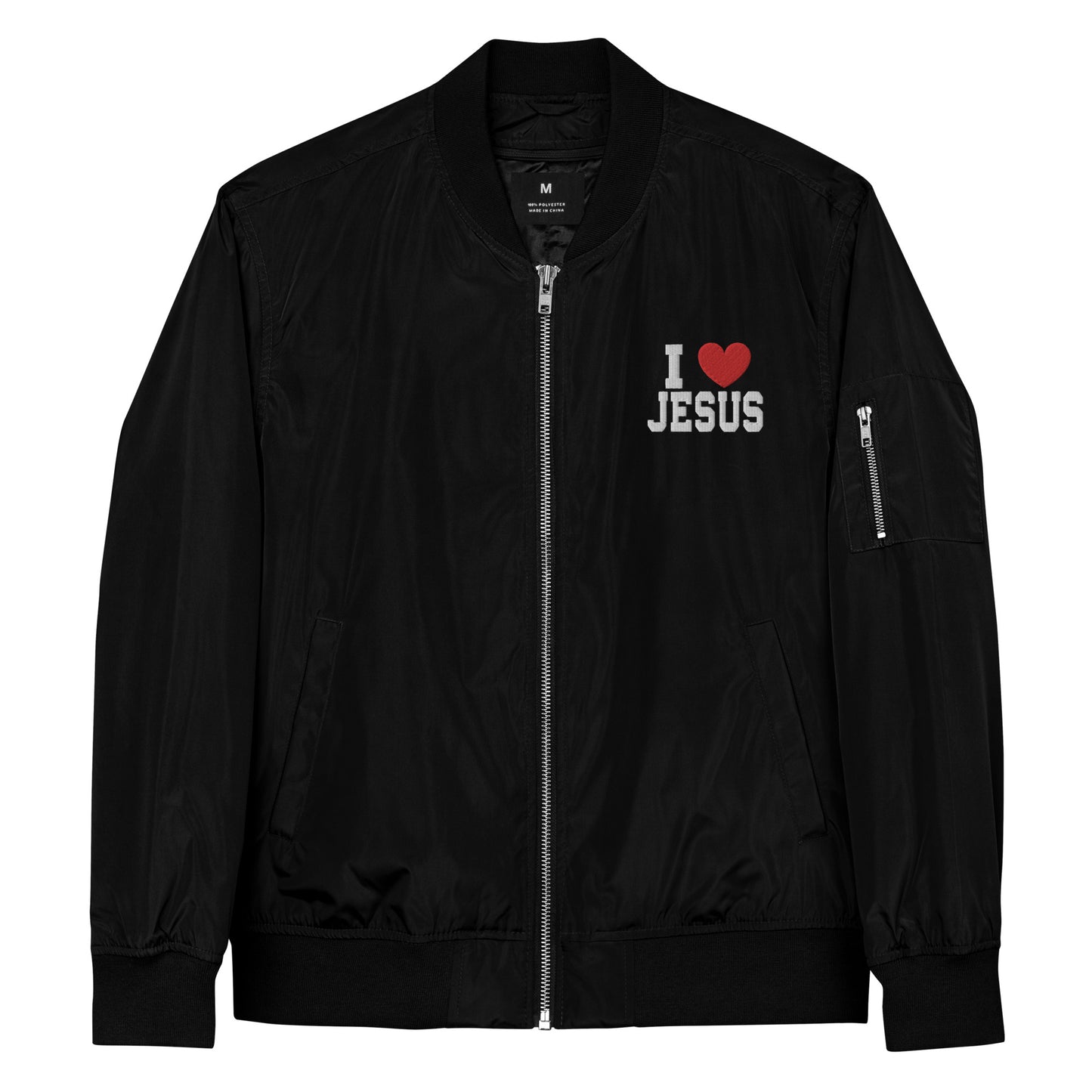 I Love Jesus Unisex Christian Premium recycled bomber jacket