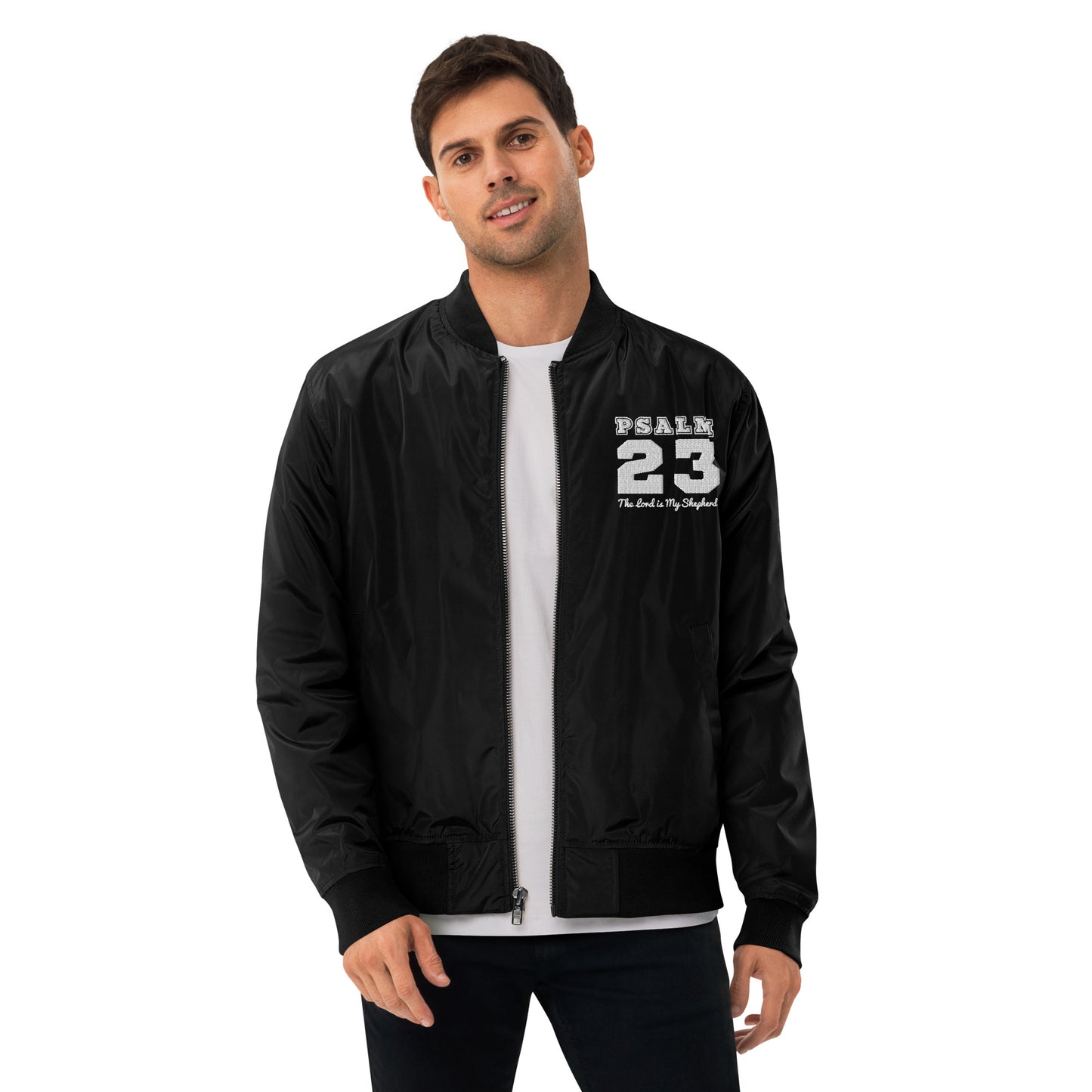 Psalm 23 The Lord Is My Shepherd Unisex Christian Premium recycled bomber jacket