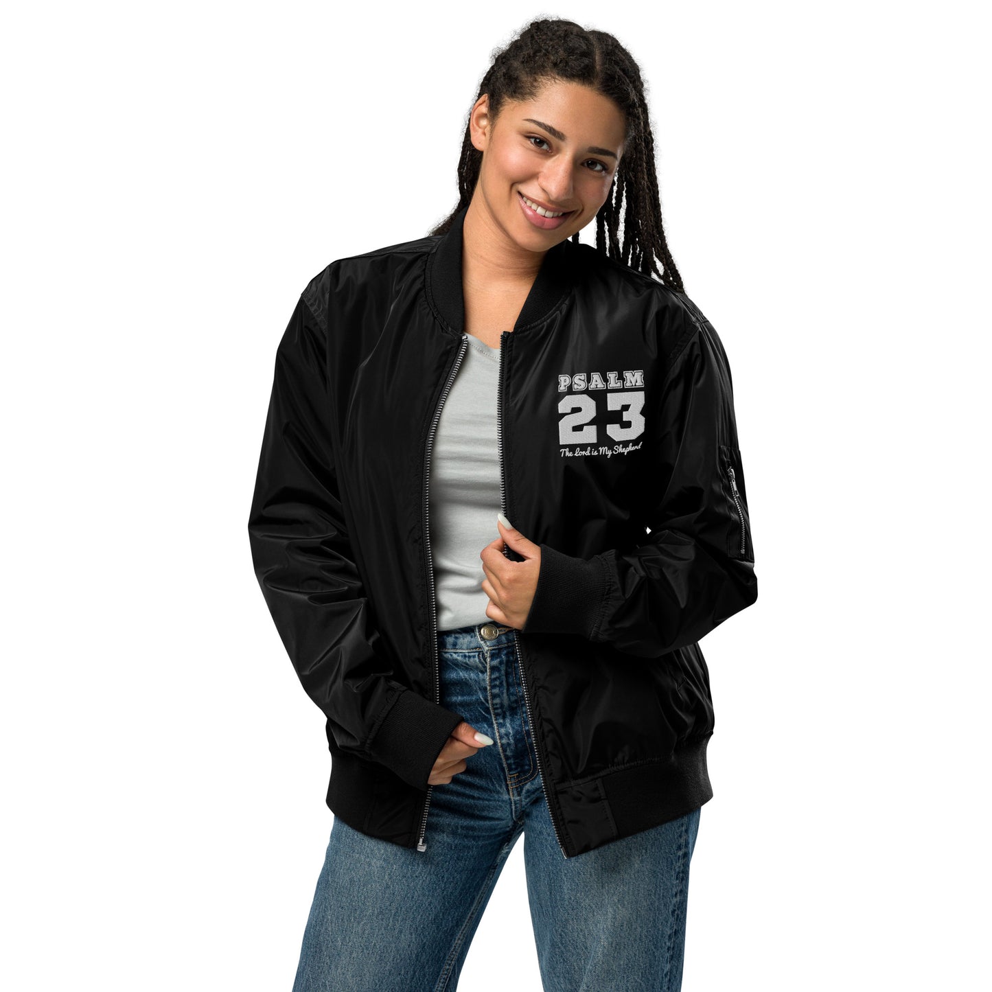 Psalm 23 The Lord Is My Shepherd Unisex Christian Premium recycled bomber jacket