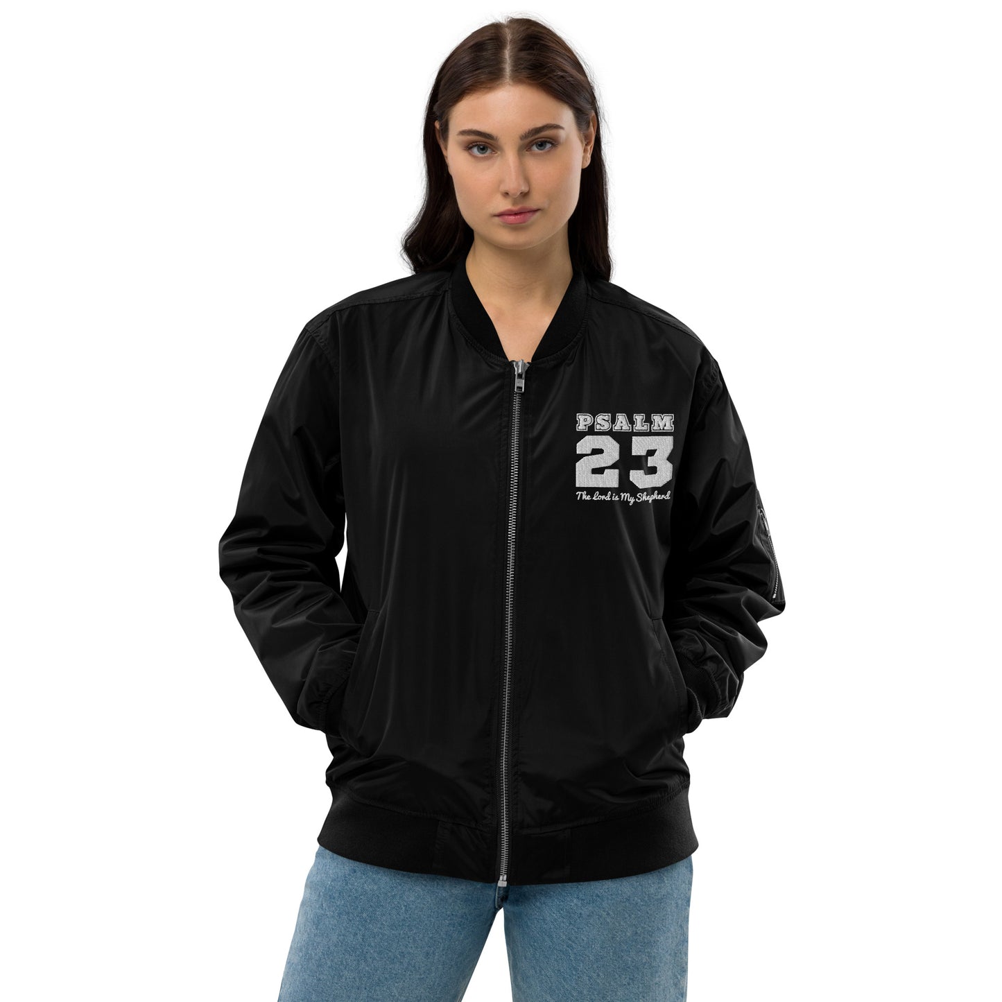 Psalm 23 The Lord Is My Shepherd Unisex Christian Premium recycled bomber jacket