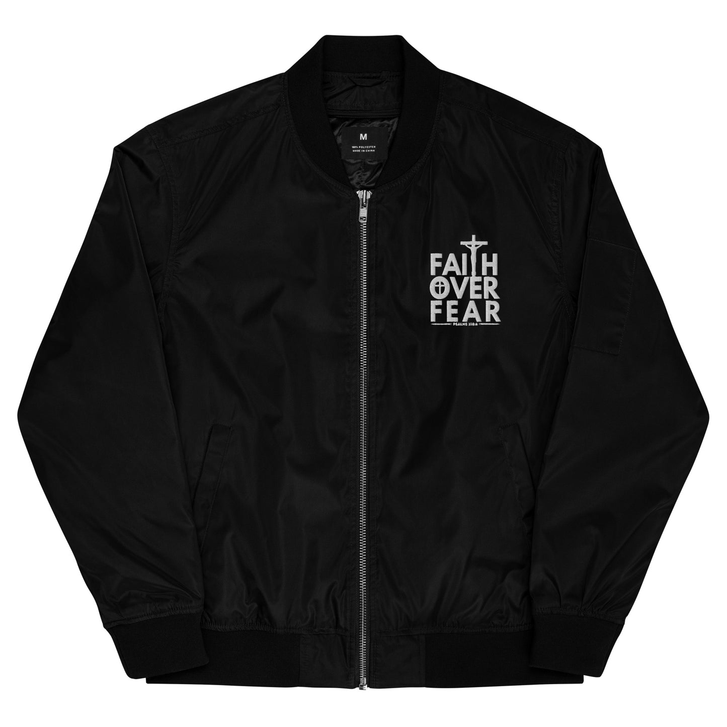 Faith Over Fear Unisex Christian Premium recycled bomber jacket