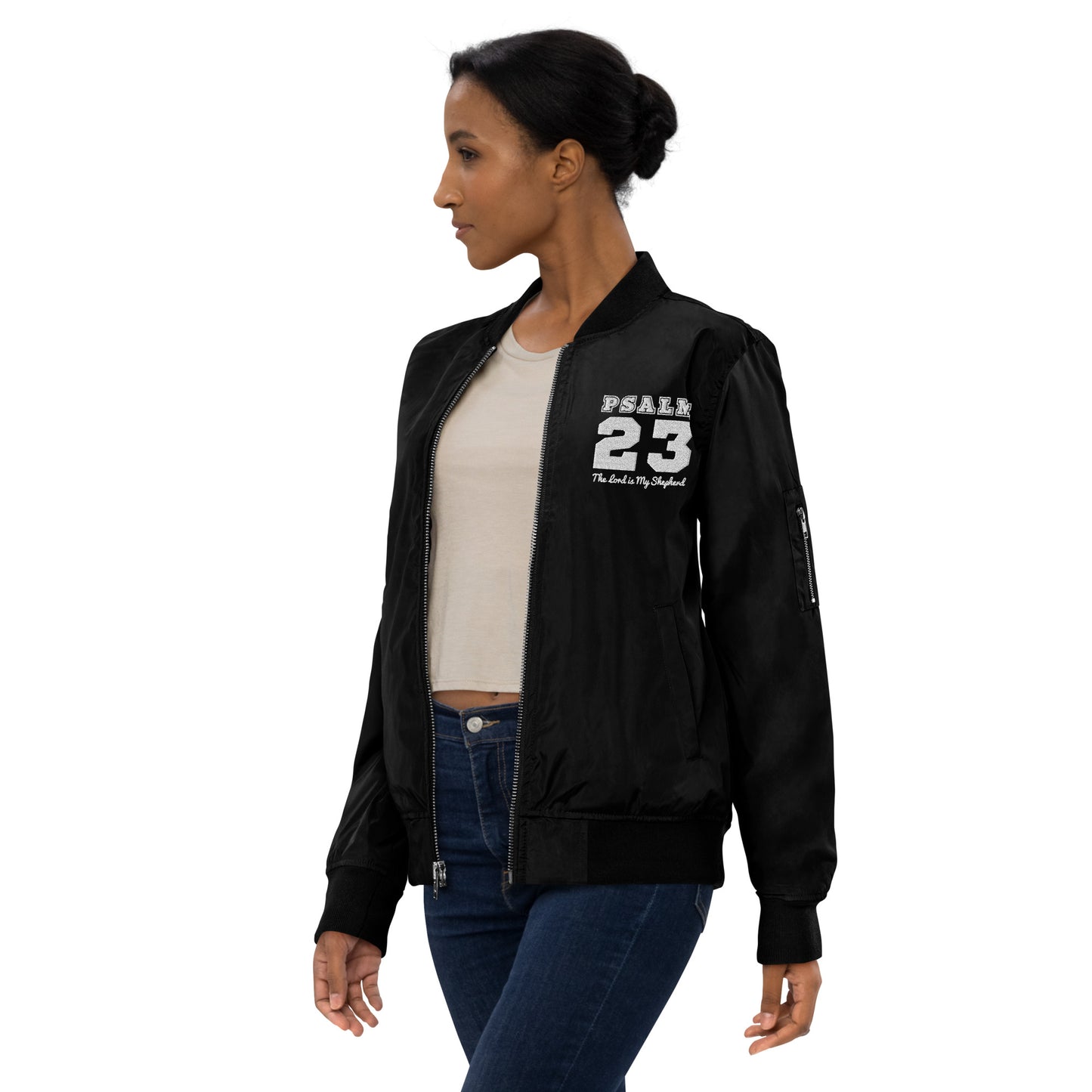 Psalm 23 The Lord Is My Shepherd Unisex Christian Premium recycled bomber jacket