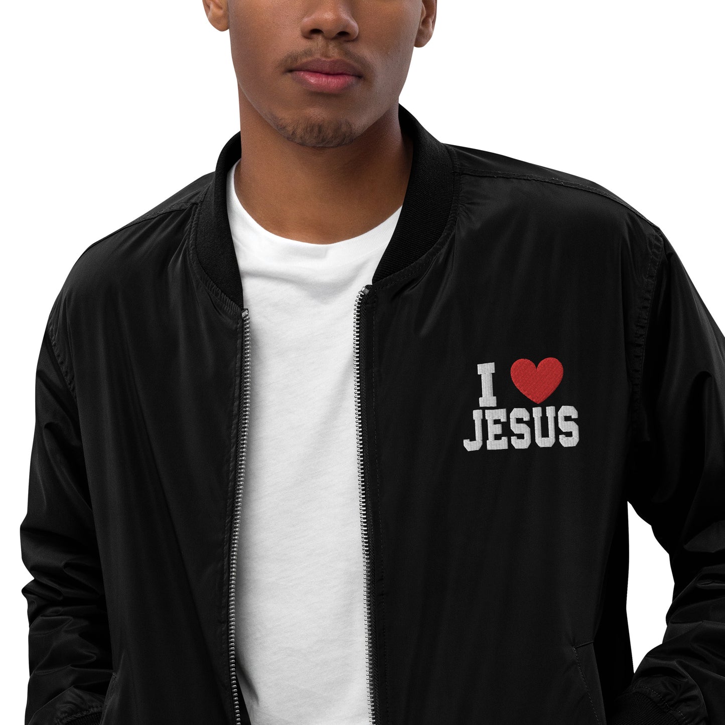 I Love Jesus Unisex Christian Premium recycled bomber jacket