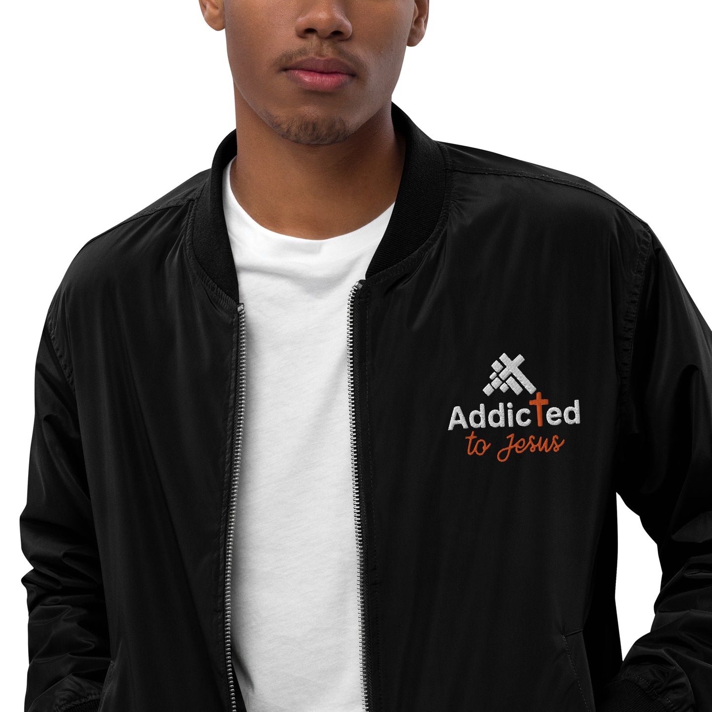 Addicted To Jesus Unisex Christian Premium recycled bomber jacket