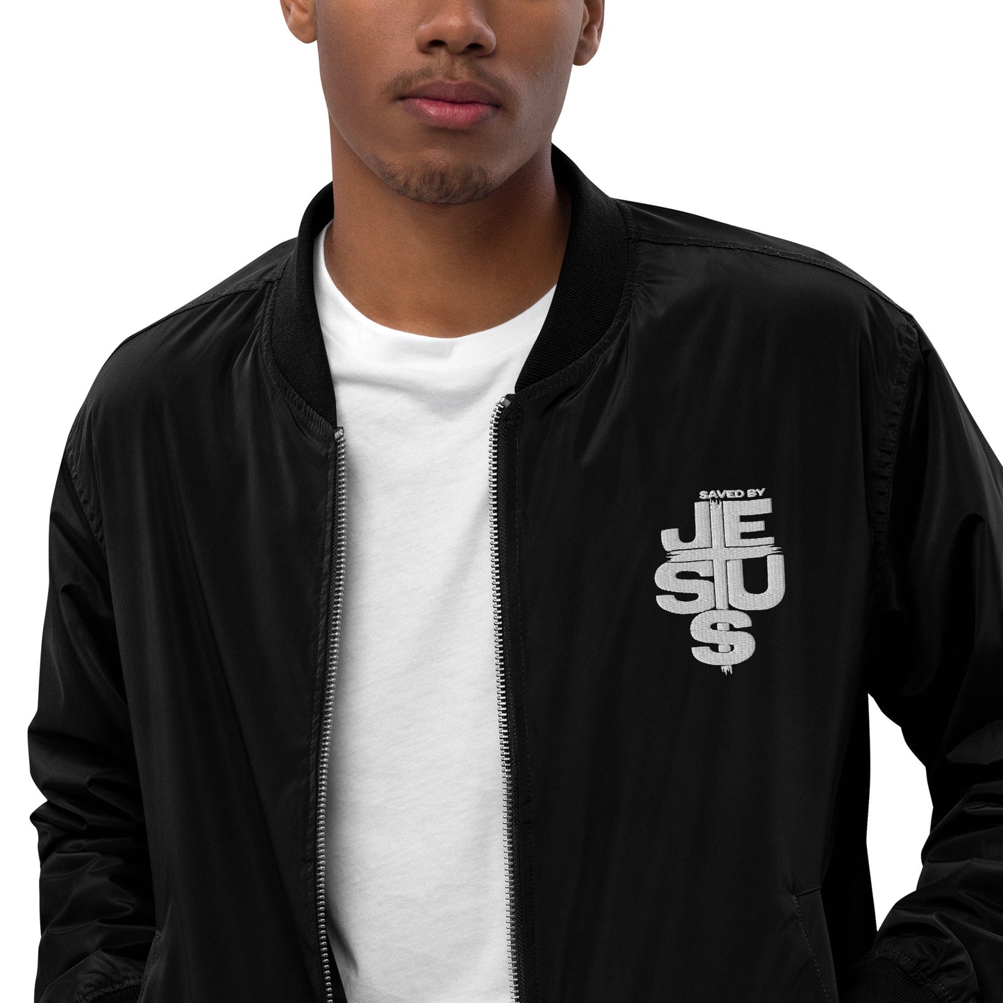 Saved By Jesus Unisex Christian Premium recycled bomber jacket