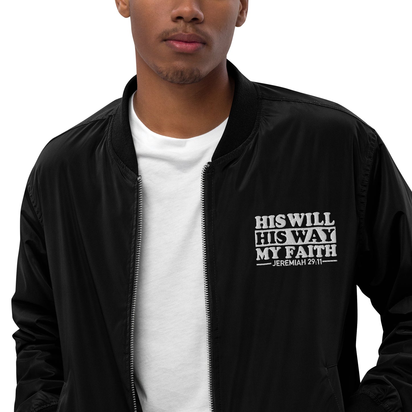 His Will His Way My Faith Unisex Christian Premium recycled bomber jacket