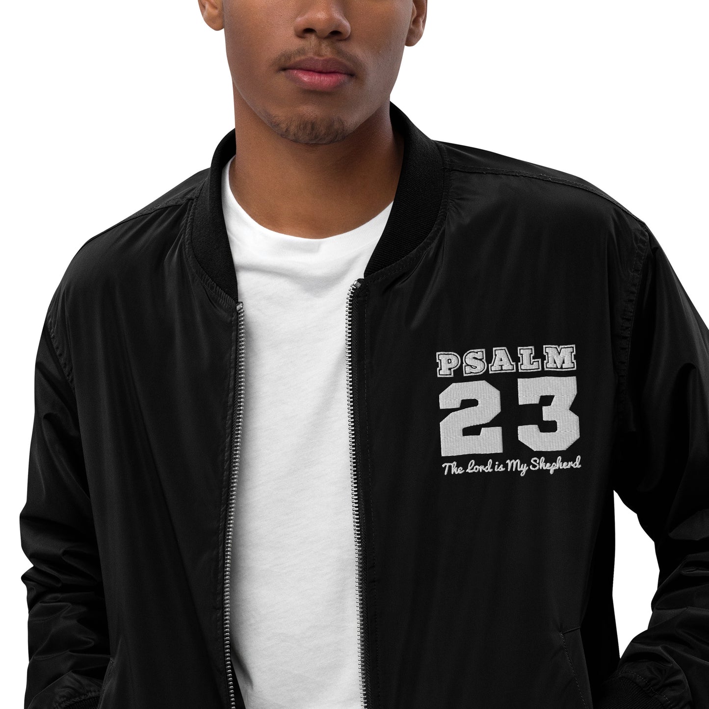 Psalm 23 The Lord Is My Shepherd Unisex Christian Premium recycled bomber jacket