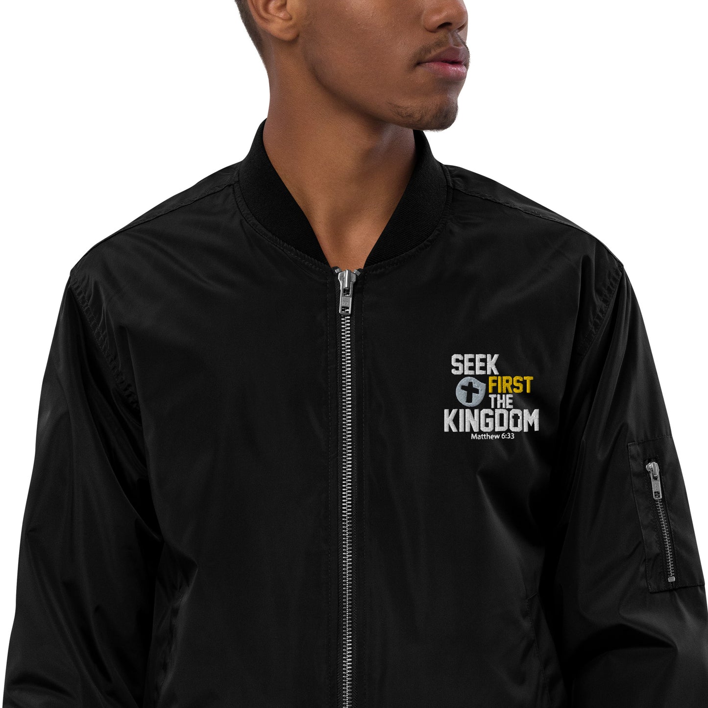 Seek First The Kingdom Unisex Christian Premium recycled bomber jacket