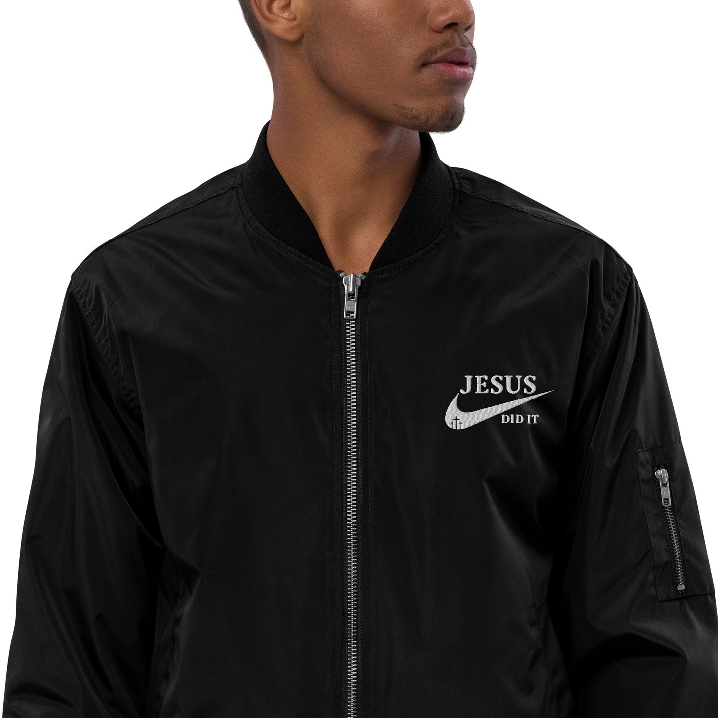 Jesus Did It Unisex Christian Premium recycled bomber jacket