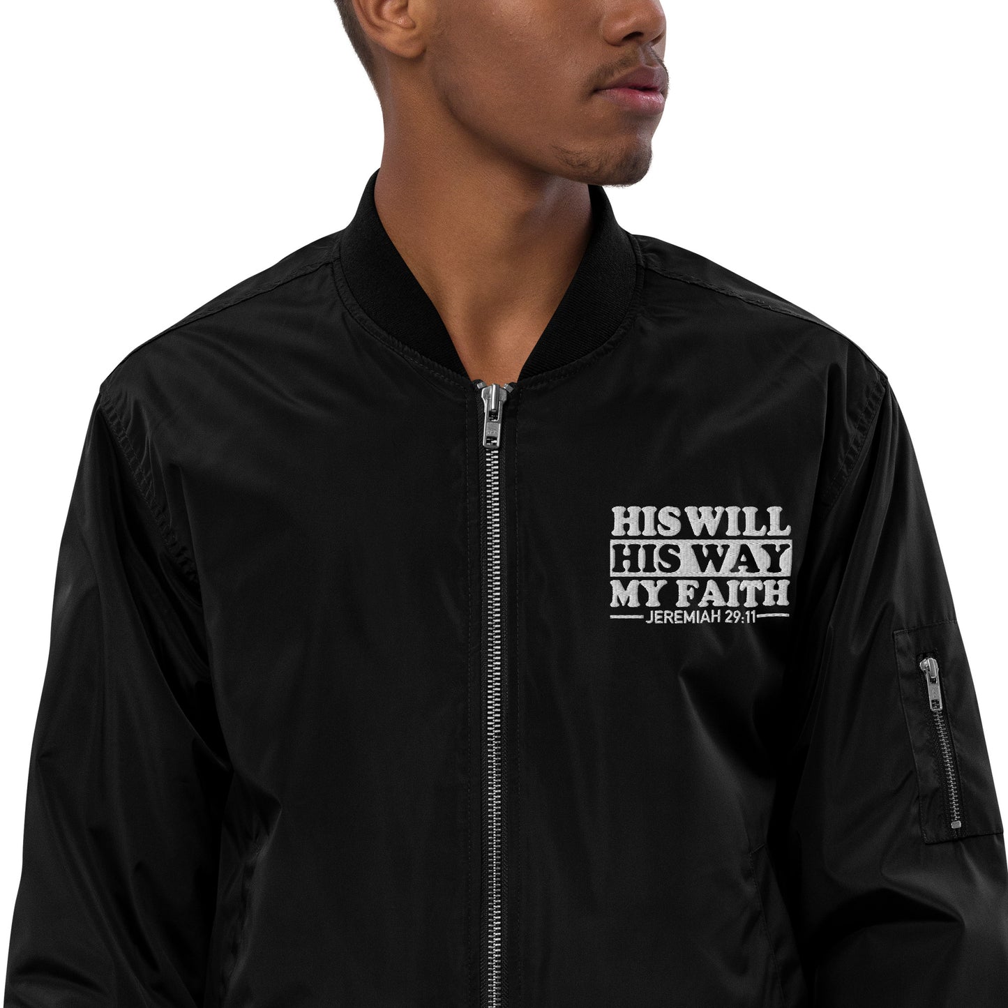 His Will His Way My Faith Unisex Christian Premium recycled bomber jacket