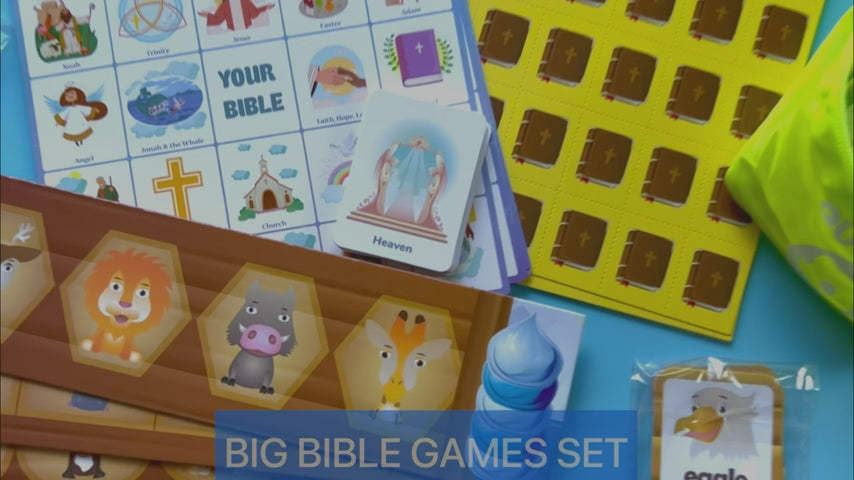 Bible Board Bingo Game  Bible Trivia for Family  Noah Ark Toy  Cooperative Card Games for Toddlers Ages 48 3X Set Bible Games 