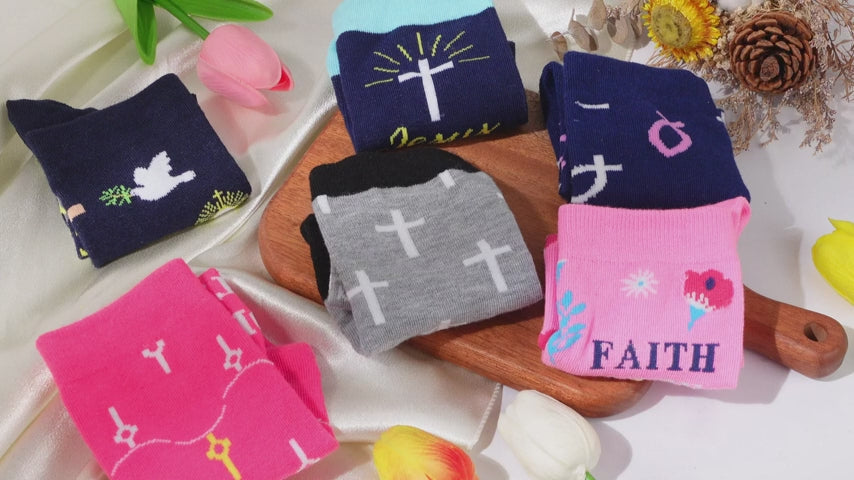 12 Pairs Christian Bible Socks Christian Gift Idea
