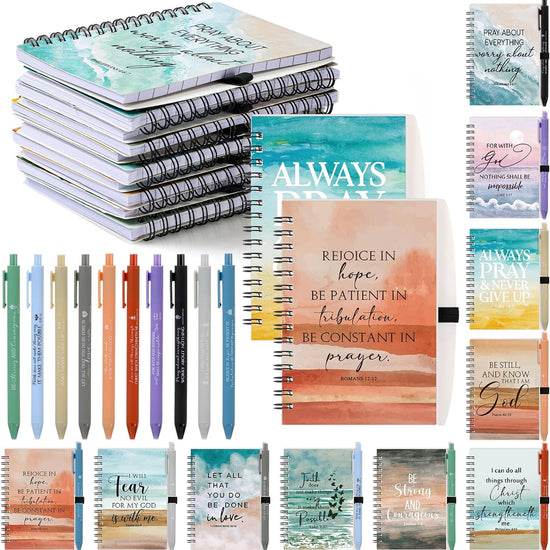 Christian Gift 40 set Spiral Notebooks with Bible Verses  Prayers
