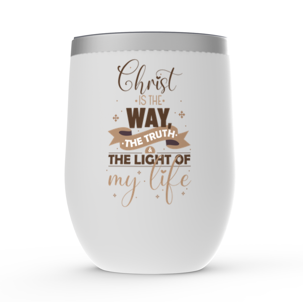 Christ Is The Way The Truth The Light Of My Life Stemless Wine Tumbler 12oz