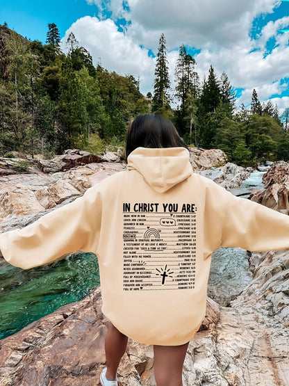 In Christ You Are Bible Verse Women's Christian Pullover Hooded Sweatshirt