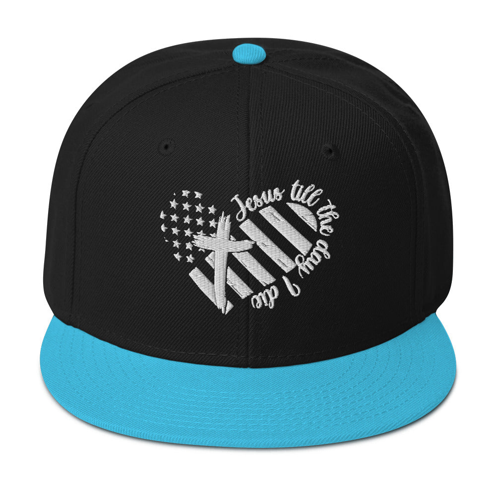 Jesus Till The Day I Die Adult Christian American Patriotic Snapback Hat