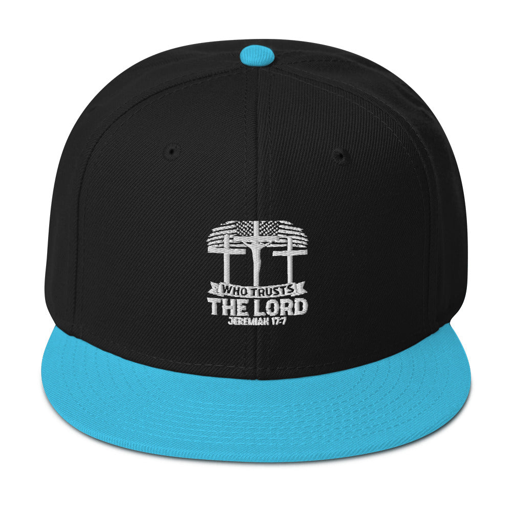 Blessed Is The Man Who Trusts In The Lord Adult Christian American Patriotic Snapback Hat