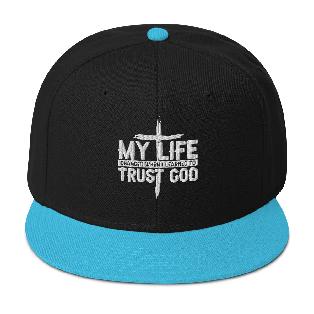 My Life Changed When I Learned To Trust God Adult Christian Snapback Hat