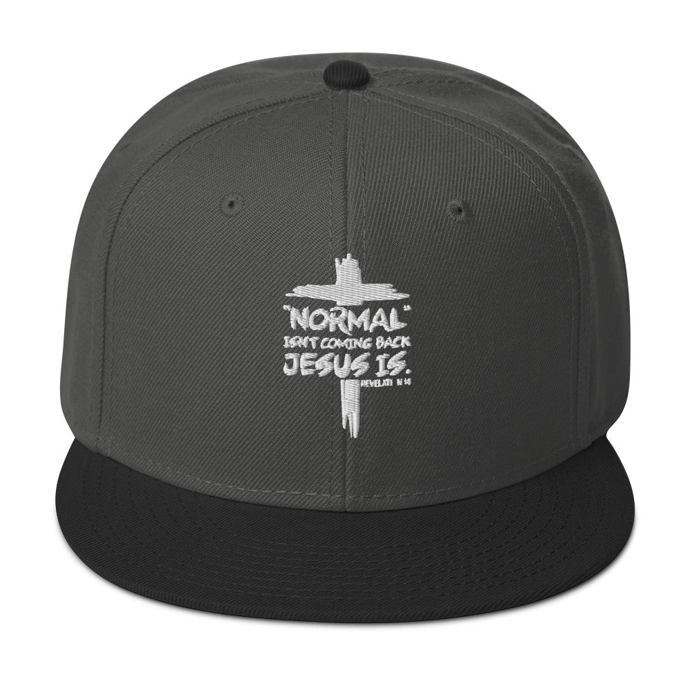 Normal Isn't Coming Back Jesus Is Adult Christian Snapback Hat