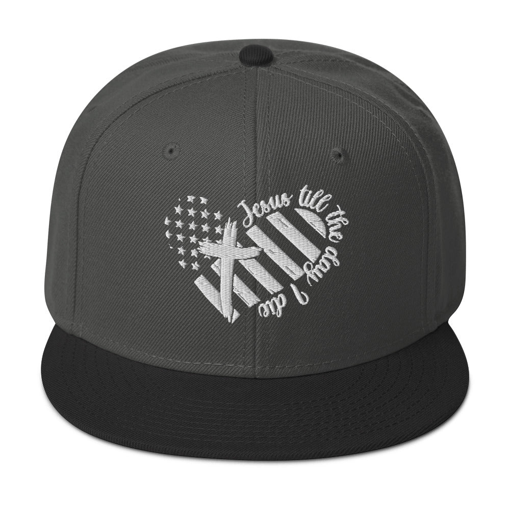 Jesus Till The Day I Die Adult Christian American Patriotic Snapback Hat