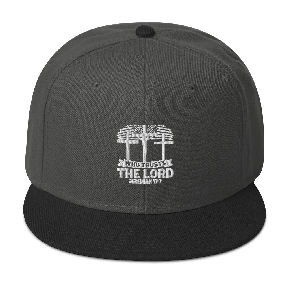 Blessed Is The Man Who Trusts In The Lord Adult Christian American Patriotic Snapback Hat