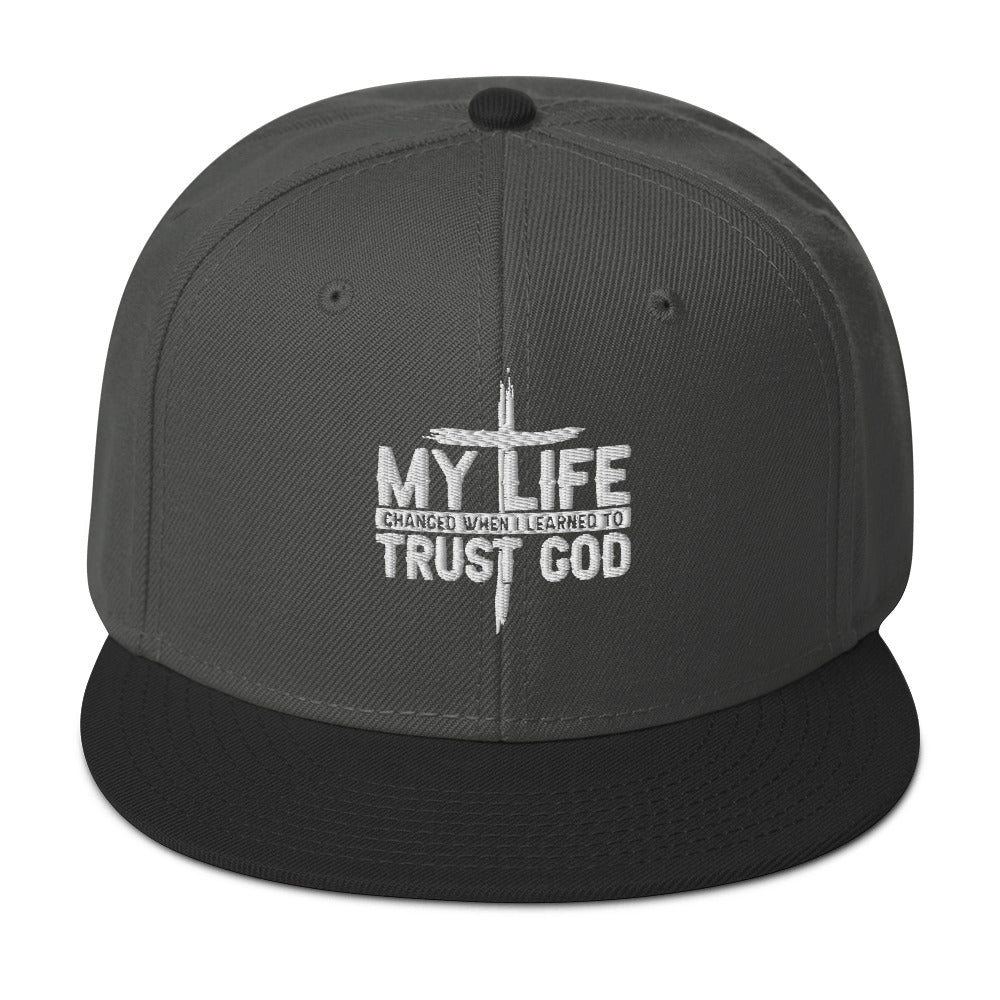 My Life Changed When I Learned To Trust God Adult Christian Snapback Hat