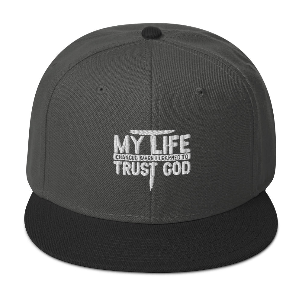 My Life Changed When I Learned To Trust God Adult Christian Snapback Hat