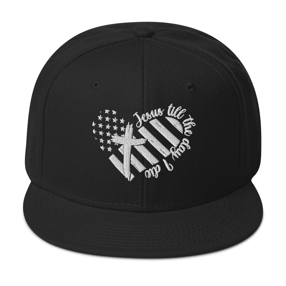 Jesus Till The Day I Die Adult Christian American Patriotic Snapback Hat