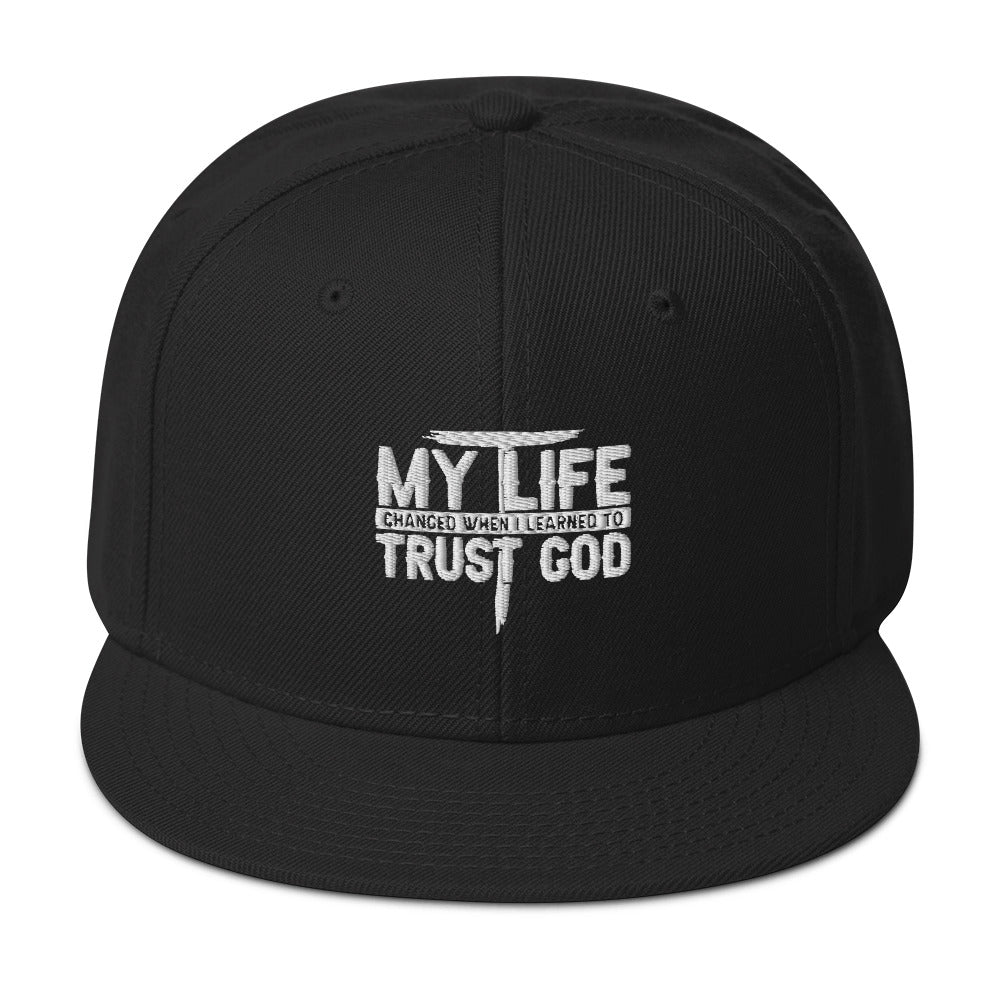 My Life Changed When I Learned To Trust God Adult Christian Snapback Hat