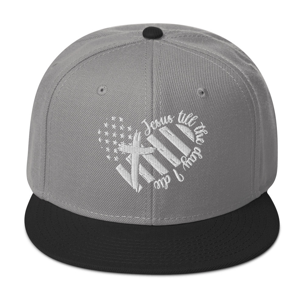 Jesus Till The Day I Die Adult Christian American Patriotic Snapback Hat