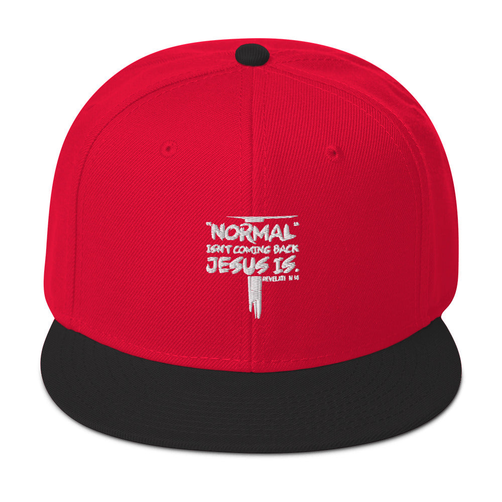 Normal Isn't Coming Back Jesus Is Adult Christian Snapback Hat