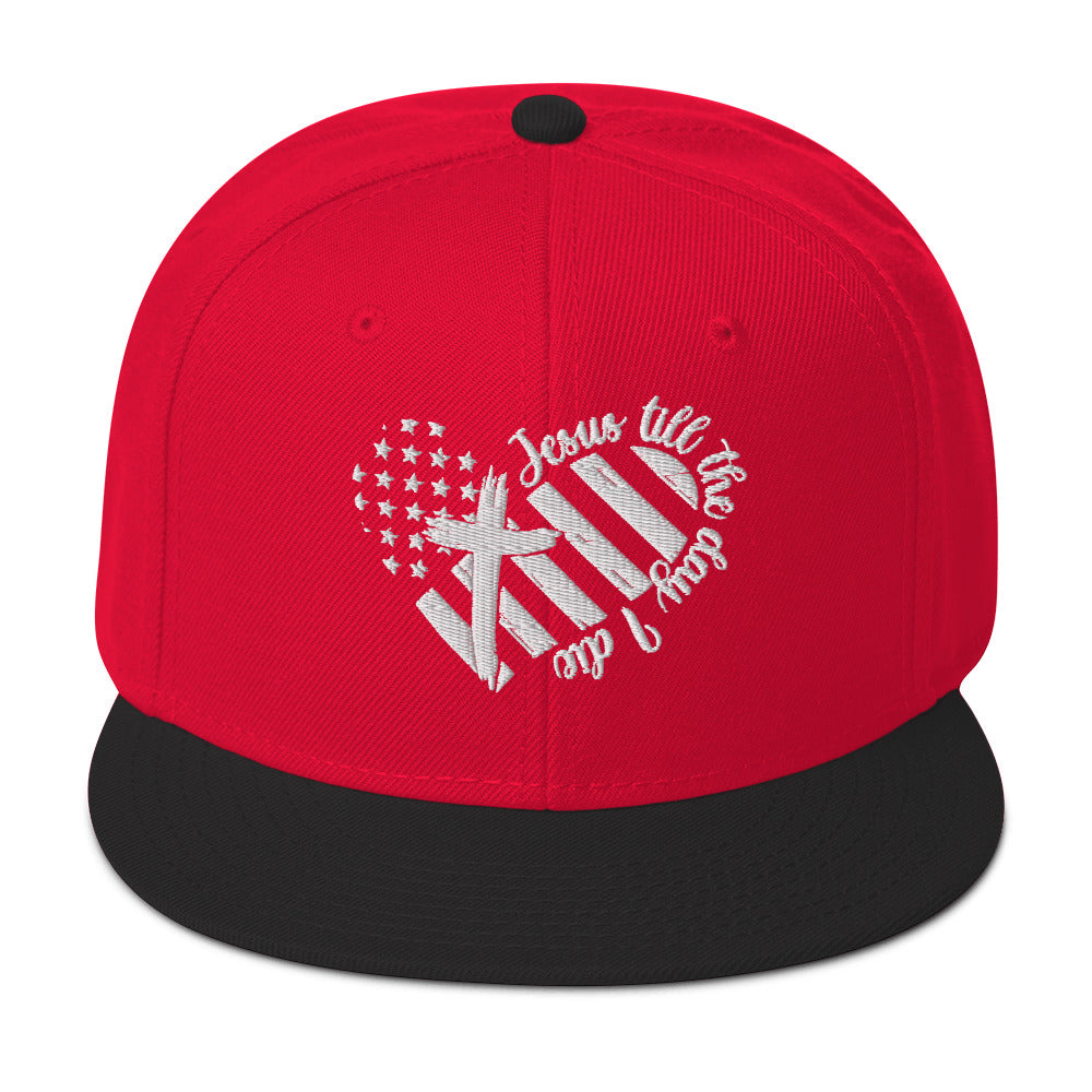 Jesus Till The Day I Die Adult Christian American Patriotic Snapback Hat